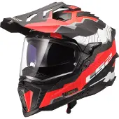 LS2 LS2MX701ExplorerCTrickBlancRouge06CasqueAdventure Taille 3XL