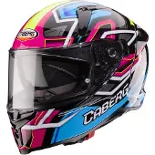 Caberg Casque intégral AVALON X BRAMA, taille M, bleu/rose/jaune/noir