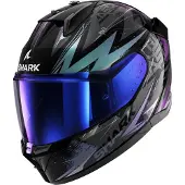 Shark D-Skwal 3 Blast-R, casque intégral ,Noir/Gris/Turquoise ,L