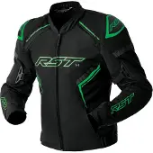 Rst S1 D3O, veste textile imperméable ,Noir/Vert Néon ,S