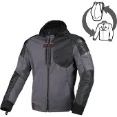 Macna Distec, veste en textile ,Gris Foncé/Noir ,XL