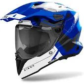 Airoh Commander 2 Reveal, casque d aventure ,Bleu/Blanc/Noir ,M
