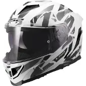 LS2 Casque LS2 FF818 Storm III Kaos, blanc/gris, XS (53/54)