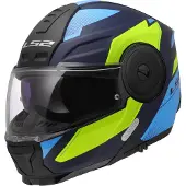LS2 Helmets Casque modulable LS2 FF902 SCOPE II Duria Opakes Blue, Hi-Viz-Gelb taille XXL