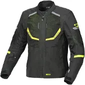 Macna Veste textile imperméable pour moto Macna Tondo, noir/jaune, L