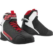 Bogotto Tokyo Perforé Noir Blanc Rouge Chaussures de Moto Taille 46