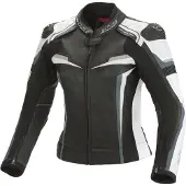Büse Mille blouson en cuir pour femme, noir/blanc, 21