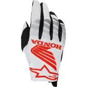 Alpinestars Honda Radar, gants ,Blanc/Noir/Rouge Clair ,M
