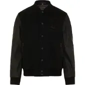 Rokker College Black Blouson de moto en cuir/textile
