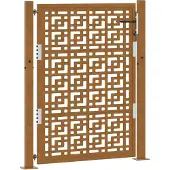 vidaXL Portail de jardin 105 x 130 cm en acier patiné avec croix