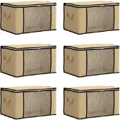 vidaXL Boîte de rangement avec fenêtre latérale transparente, lot de 6, couleur crème