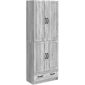 vidaXL Ensemble d'armoires , 2 pièces, gris, bois de Sonoma