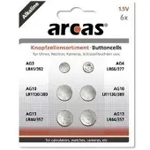 Arcas Pack de 6 piles bouton Arcas AG3-AG13 0% Mercury/Hg