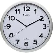 MAUL Horloge murale MAULstep Ø 40 x 4.7 cm radiocommandée plastique 1 x AA (1.5 V) argenté