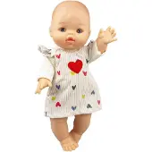 Heless Poupée pour bébé fille avec robe en velours côtelé - 34 cm