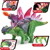 Zuru Stegosaurus Dinosaur Praiser With Lights And Sounds Figure 37x23x11 Cm Multicolore One Size / EU Plug 220V Enfants