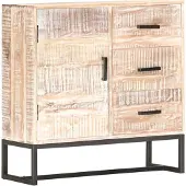 vidaXL Buffet blanc 73×30×75 cm bois massif acacia