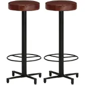 vidaXL Barhocker 2 Stk. 76 cm Cuir véritable