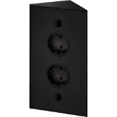 Thebo Colonne d'énergie double ST 3007-2 en noir / Prises d'angle / Bâti de prises / Prises de courant