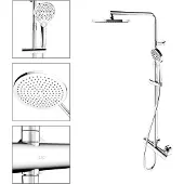 Keuco Ensemble de robinetterie thermostatique de douche , complet avec pomme de douche, chromé, 1 pièce.