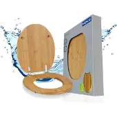 Wenko Siège de WC Bambou Foncé Couvercle WC Lunettes de WC Salle de bains WC invités