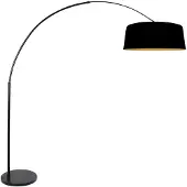 Steinhauer Lampe à arc noir Luma Dark avec teinte noire Ø60cm