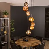Lyora Lampe pendante Vide Stellar 7 boules de verre