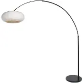 Steinhauer Lampe à arc noir Silva Alba avec capuche blanche