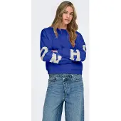 ONLY Sweat-shirt bleu roi / blanc