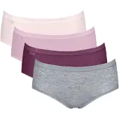 Sloggi Culotte 'Basic+' gris chiné / rose / rose foncé / blanc naturel