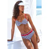 s.Oliver Bas de bikini bleu marine / rouge / blanc