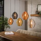 Lyora Lampe pendante en métal Web 5 lumières