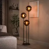 Lyora Lampe de pied en verre Stellar 3-lumière - verre fumé