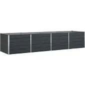 vidaXL Jardinière Anthracite 195 X 100 X 45 Cm Acier Galvanisé