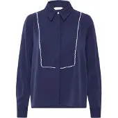 B.young Chemisier 'Idaline' bleu foncé / blanc