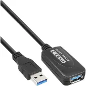 InLine 35650 Rallonge active USB 3.0, prise A à prise A, noir, 5m