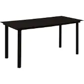 vidaXL Table de jardin noire 150x80x74 cm acier et verre