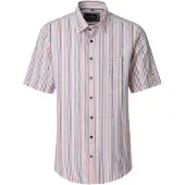 Casa Moda Casual Fit Chemise en lin manches courtes beige
