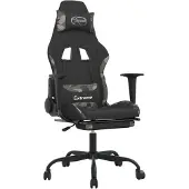 vidaXL Chaise de jeu avec repose-pieds Tissu noir et camouflage