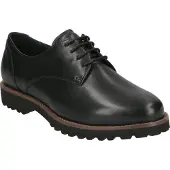 Sioux Chaussures plates Meredith-700-H pour femmes, à lacets, élégantes, type ballerine, couleur noire, pour un usage décontracté
