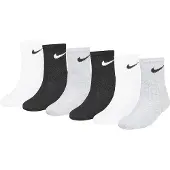 Nike Kids Crew 6 Pack Unisexe - Chaussettes, Blanc - Taille 23.5 - 27 - Coton