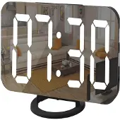 INF Réveil numérique avec verre miroir Noir