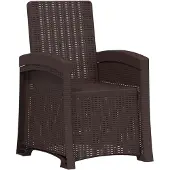 vidaXL Chaise longue de jardin imitation rotin, marron, PP