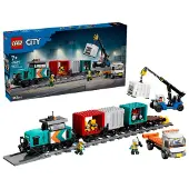 LEGO City Train de marchandises portuaire avec grue et camion, jeu de construction, à partir de 7 ans, plastique, 803 pièces, 1,42 kg