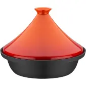 GSW Tagine RED/Orange Tajine, Fonte/Aluminium coulé, 30 cm de diamètre, compatible induction