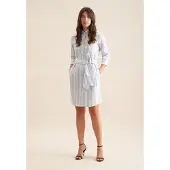 Seidensticker Robe-chemise 'Schwarze Rose' bleu fumé / blanc