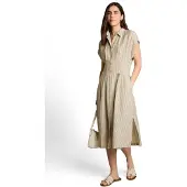 Tom Tailor Robe-chemise kaki / blanc
