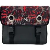 Willex Sacoches de vélo Fire 30 L en toile imperméable, rouge et noir