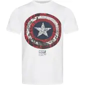 Lizenz XL | T-shirt homme Captain America MARVEL Comic Shield FBMTS088WHT