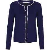 Dreimaster Klassik Cardigan bleu marine / blanc